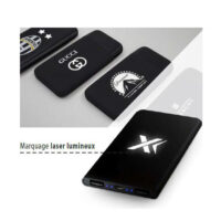 Batterie de secours noire lumineuse 4000MAH