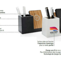 Porte stylos en Bamboo + Charge sans fil – Image 2