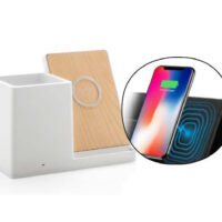 Porte stylos en Bamboo + Charge sans fil