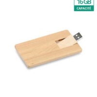 Clé USB en bois forme carte bancaire